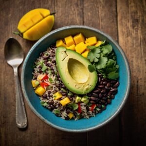 Caribbean Black Bean and Mango Rice Bowls