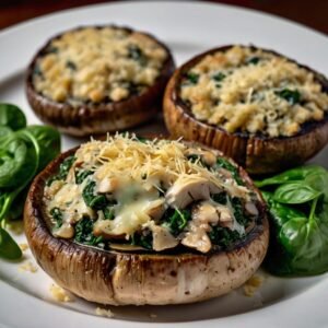 Chicken and Spinach Stuffed Portobello Mushrooms