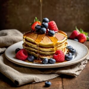 Cornmeal Pancakes with Berries