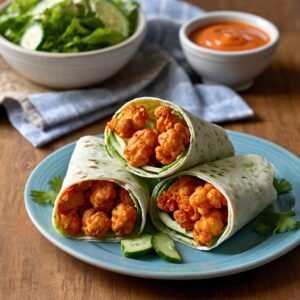 Spicy Buffalo Cauliflower Wraps