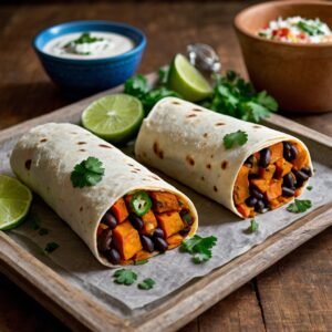 Spicy Sweet Potato and Black Bean Burrito