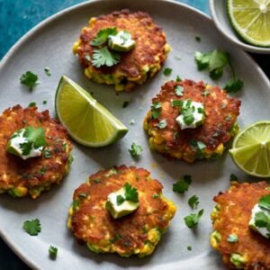 Sweet Corn Fritters with Avocado