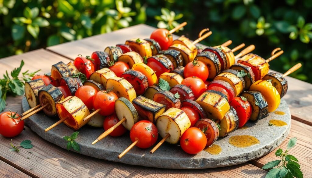 Mediterranean grilled veggie skewers