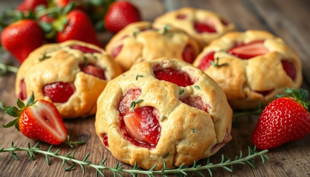 air fryer strawberry-thyme mini scones